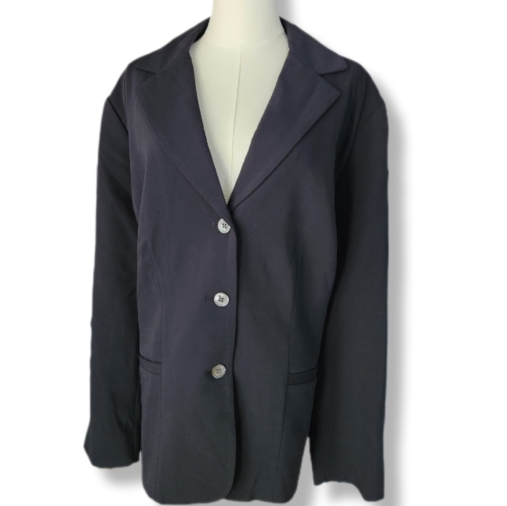 Eddie Bauer Black Blazer Tailored Jacket Fully Lined 20W